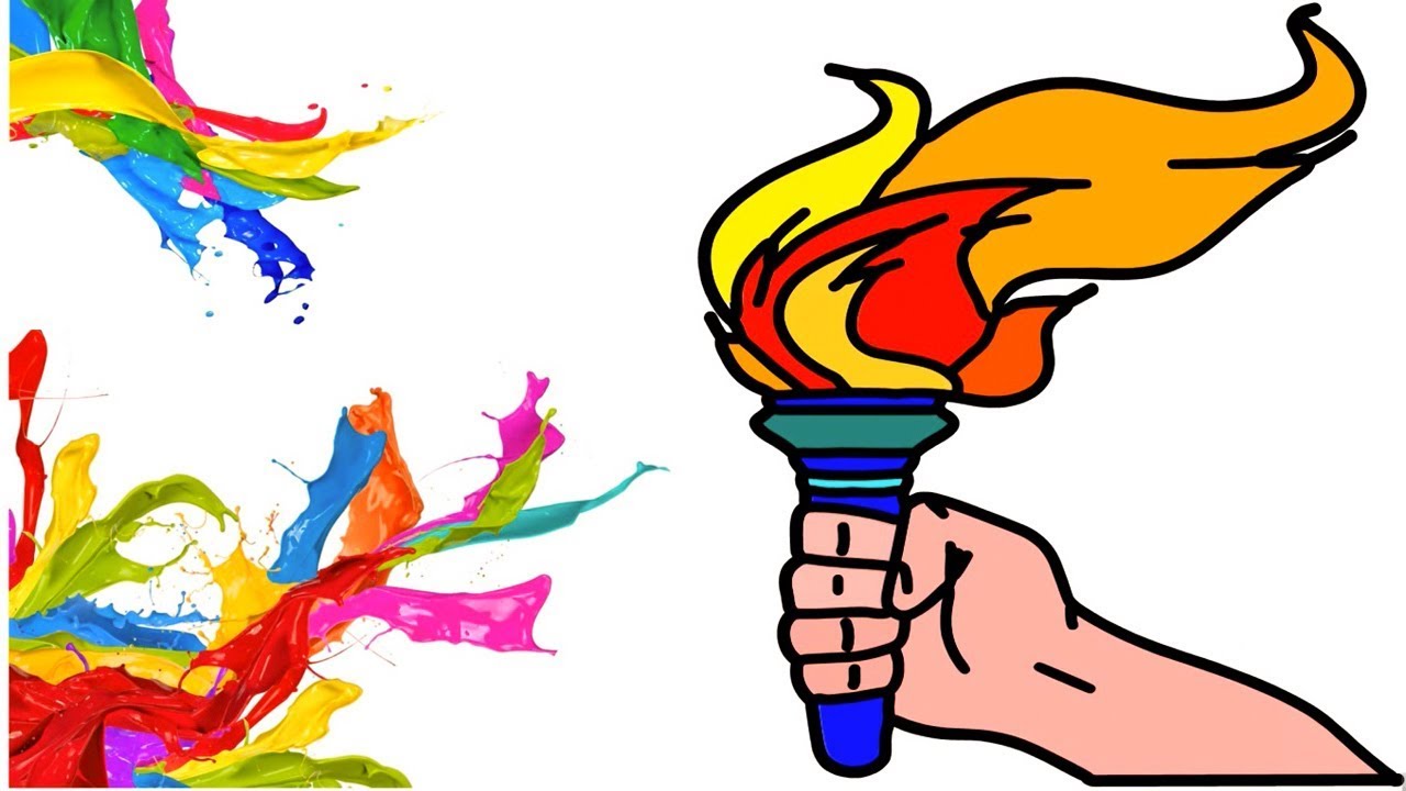1280x720 How To Draw Fire Coloring For Kids Easily Step