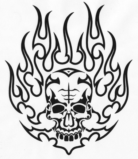 450x515 Drawing Fire Skulls Troller Us
