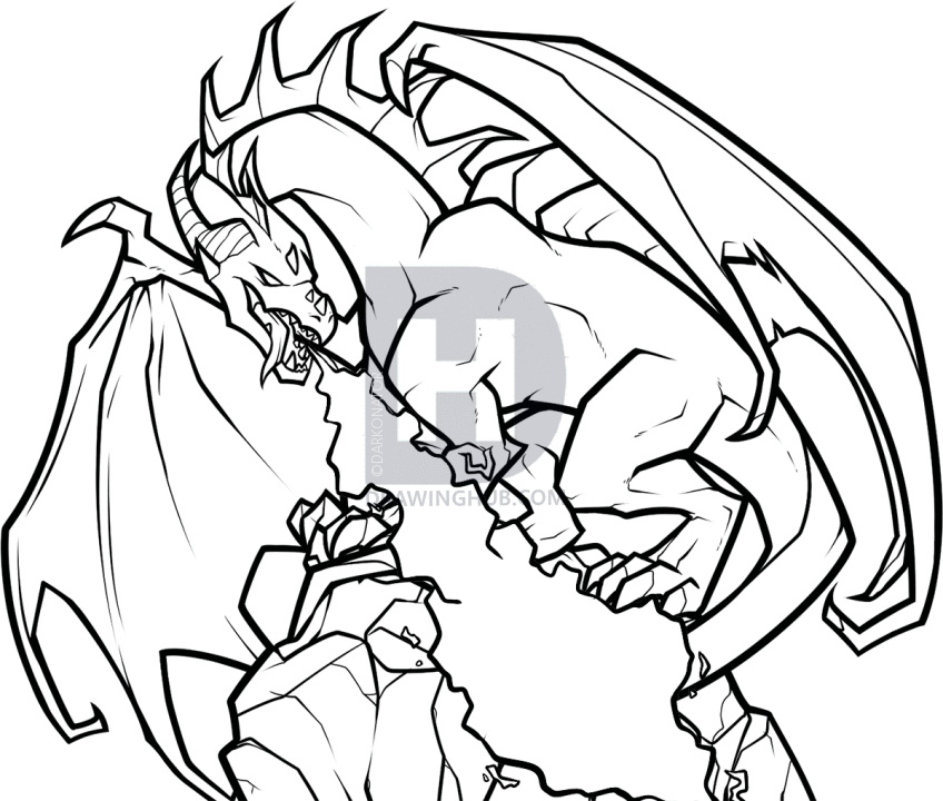 848x720 how to draw a fire breathing dragon, dragons breathing fire, step