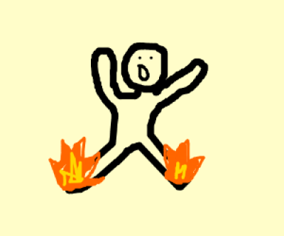 400x333 Download Free Png Person With Feet On Fire Drawing