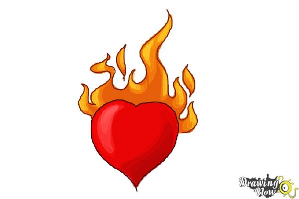 600x400 How To Draw A Heart On Fire