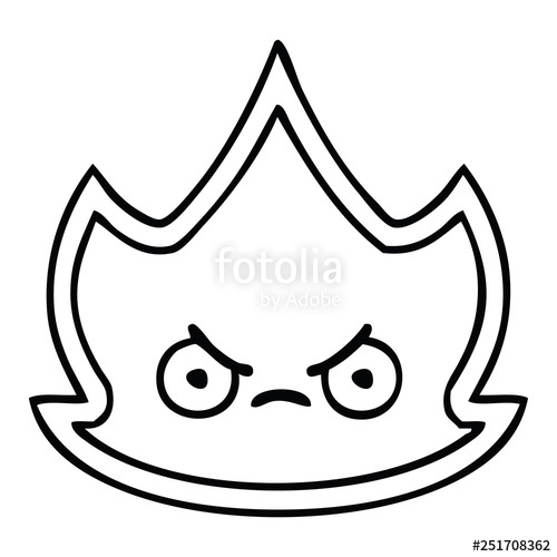 500x500 Line Drawing Cartoon Fire Flame Stock Image And Royalty Free