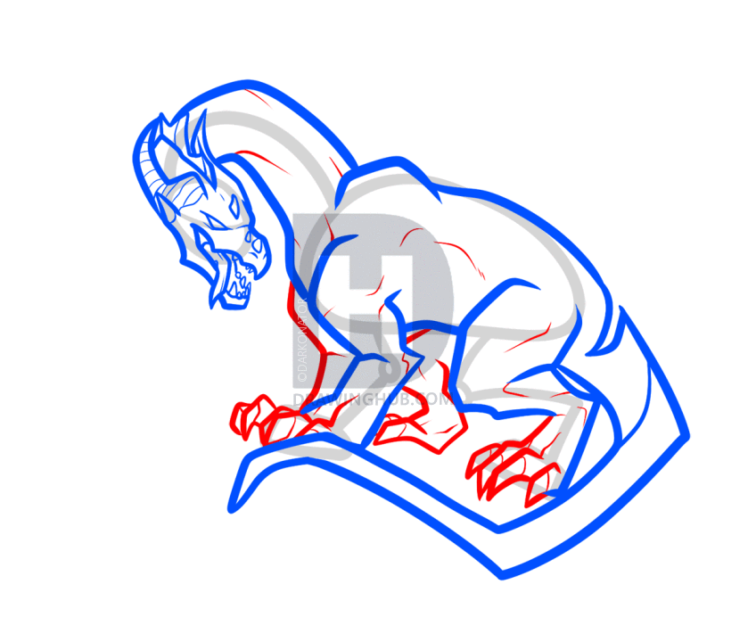 848x720 How To Draw A Fire Breathing Dragon, Dragons Breathing Fire, Step