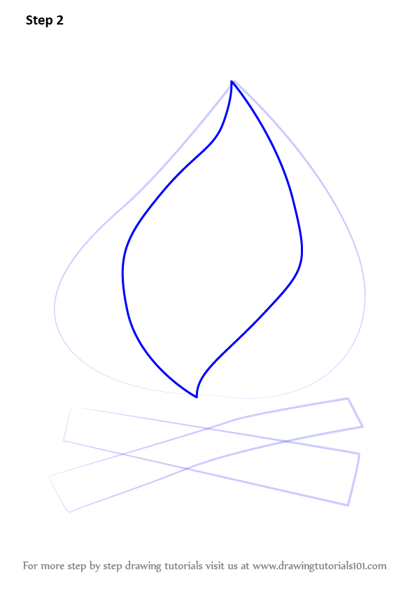 596x843 Learn How To Draw Camp Fire