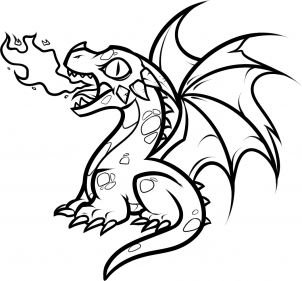 302x281 How To Draw A Baby Fire Breathing Dragon Step Nursery