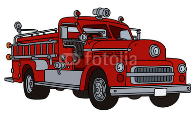 400x240 The Vectorized Hand Drawing Of An Old Red Fire Truck Buy Photos