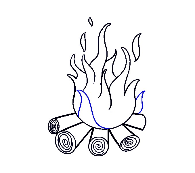 678x600 Drawing Flames Drawing Fire With How To Draw Fire