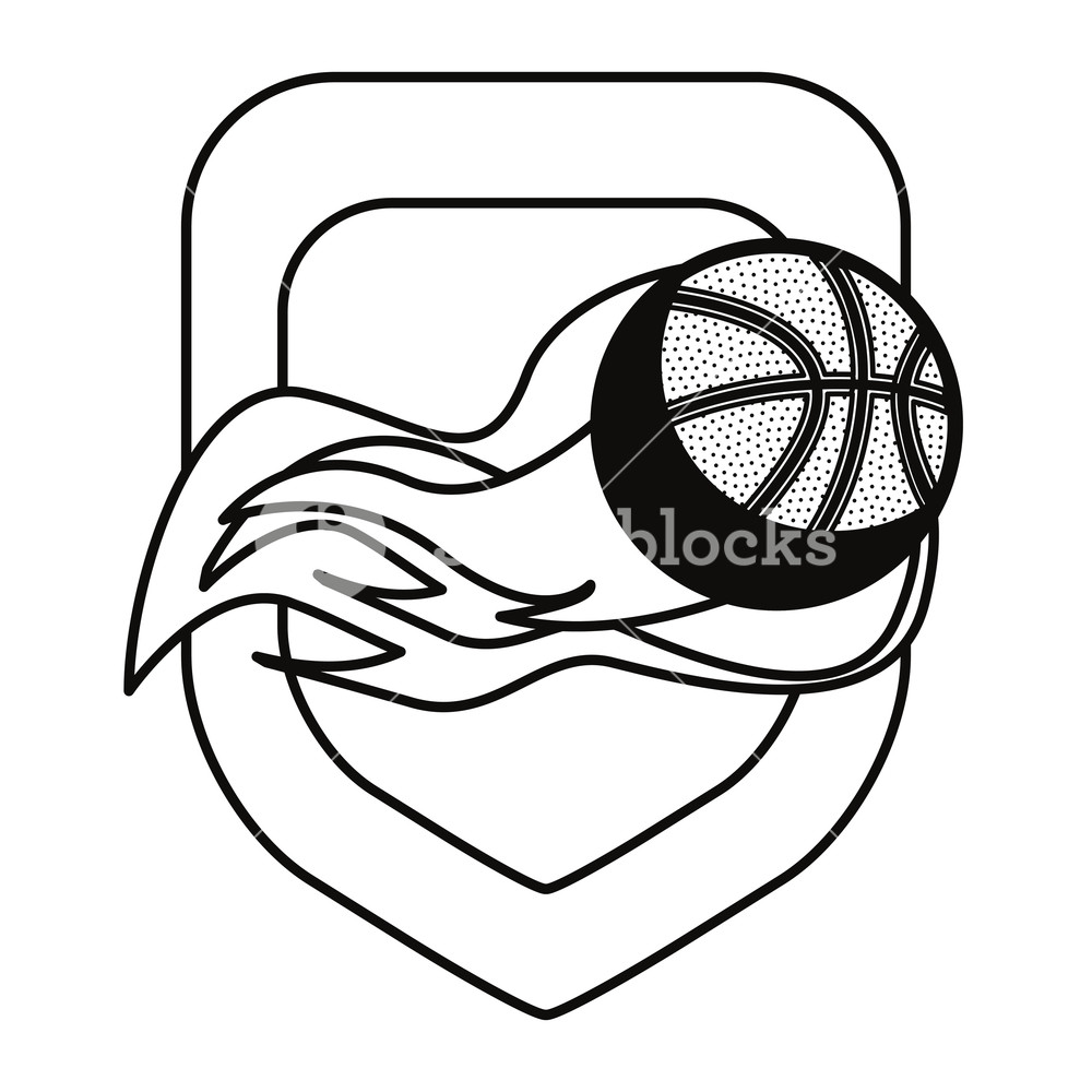1000x1000 Basketball Ball Enveloped In Fire Flames Vector Illustration