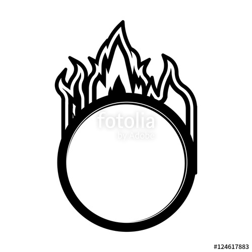 500x500 Fire Flames Burning With Circle Shape Banner Template Over White
