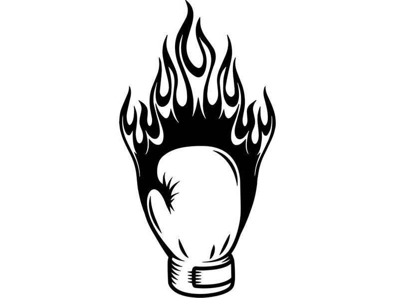 794x597 boxing logo glove fire flames fighting fighter mma mixed etsy