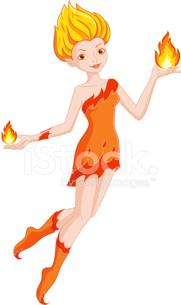 609x1024 Fairy Fire Element Stock Vector