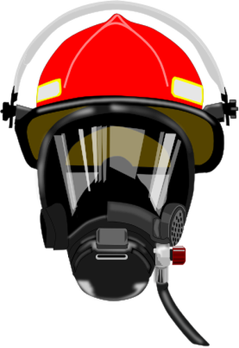 344x500 Fire Helmet Vector Drawing
