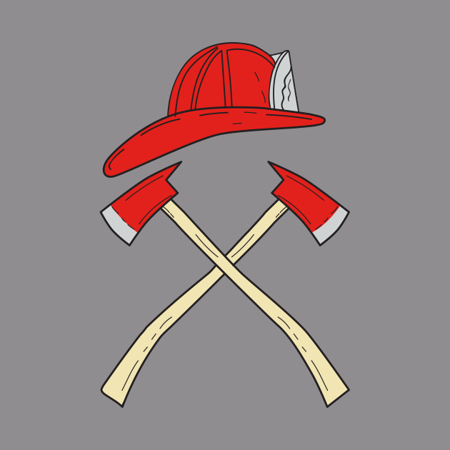 630x630 Fireman Helmet Crossed Fire Axe Drawing
