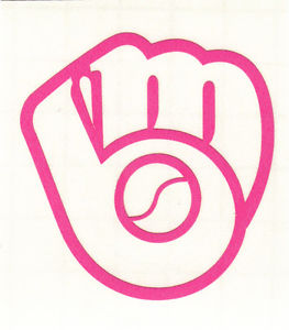 263x300 Pink Milwaukee Brewers Fire Helmet Window Decal Sticker Up