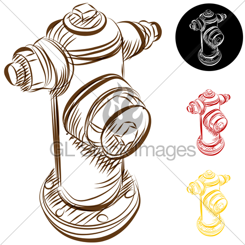 500x500 Fire Hydrant Drawing Gl Stock Images