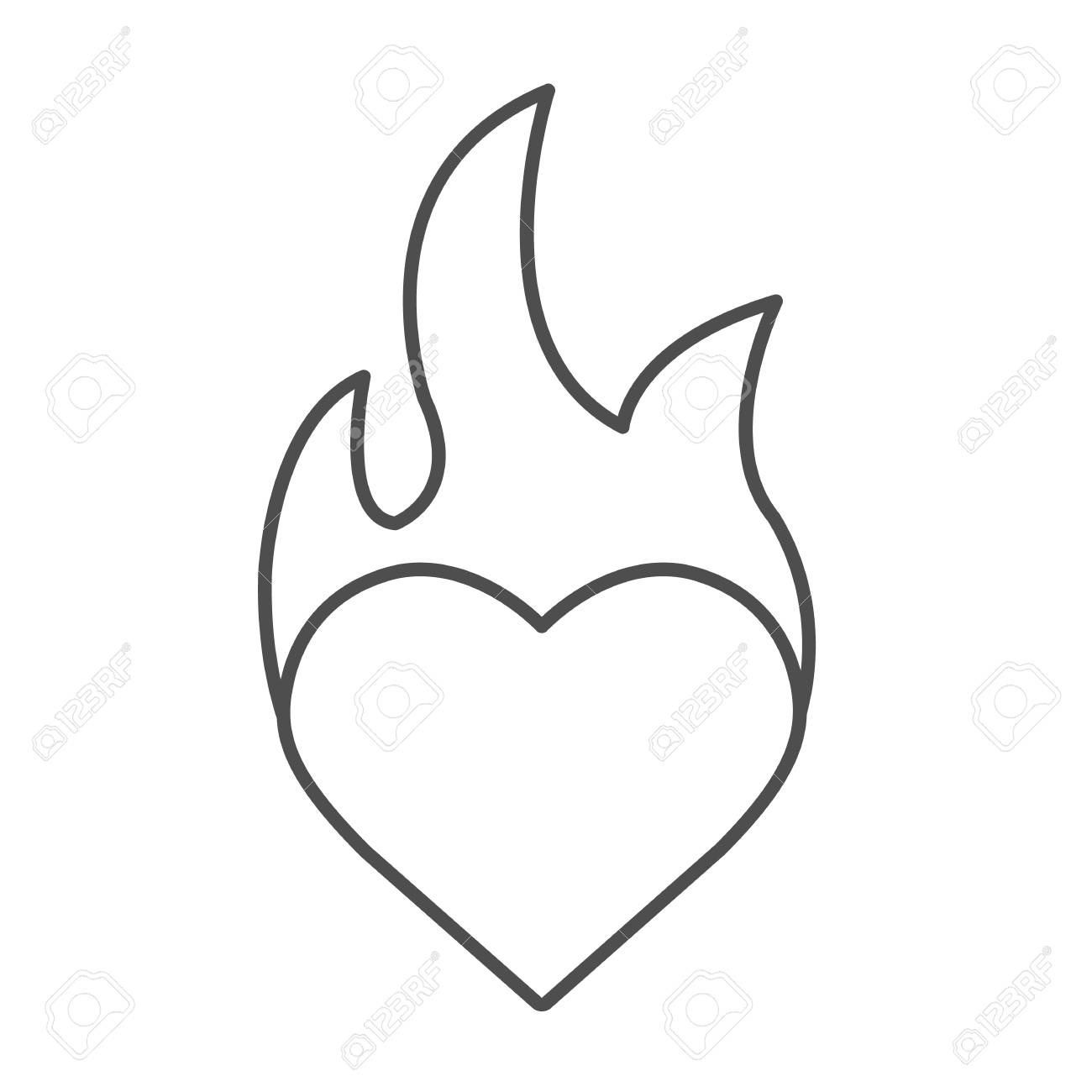 1300x1300 Heart On Fire Drawing Free Download Clip Art