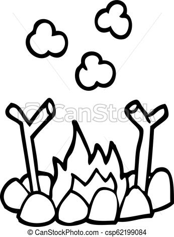 346x470 Line Drawing Cartoon Camp Fire