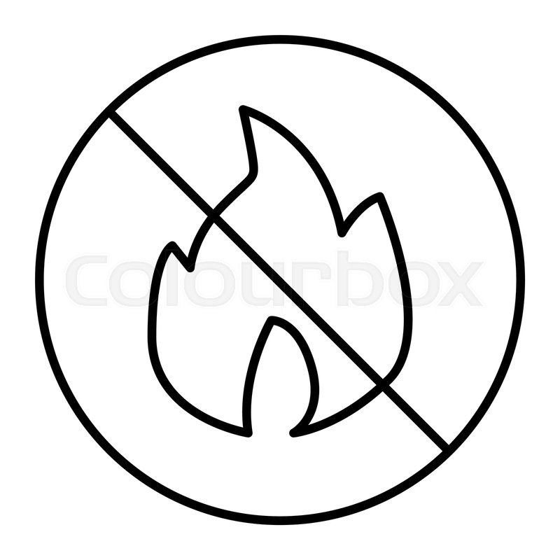 800x800 no fire thin line icon forbidden fire stock vector colourbox