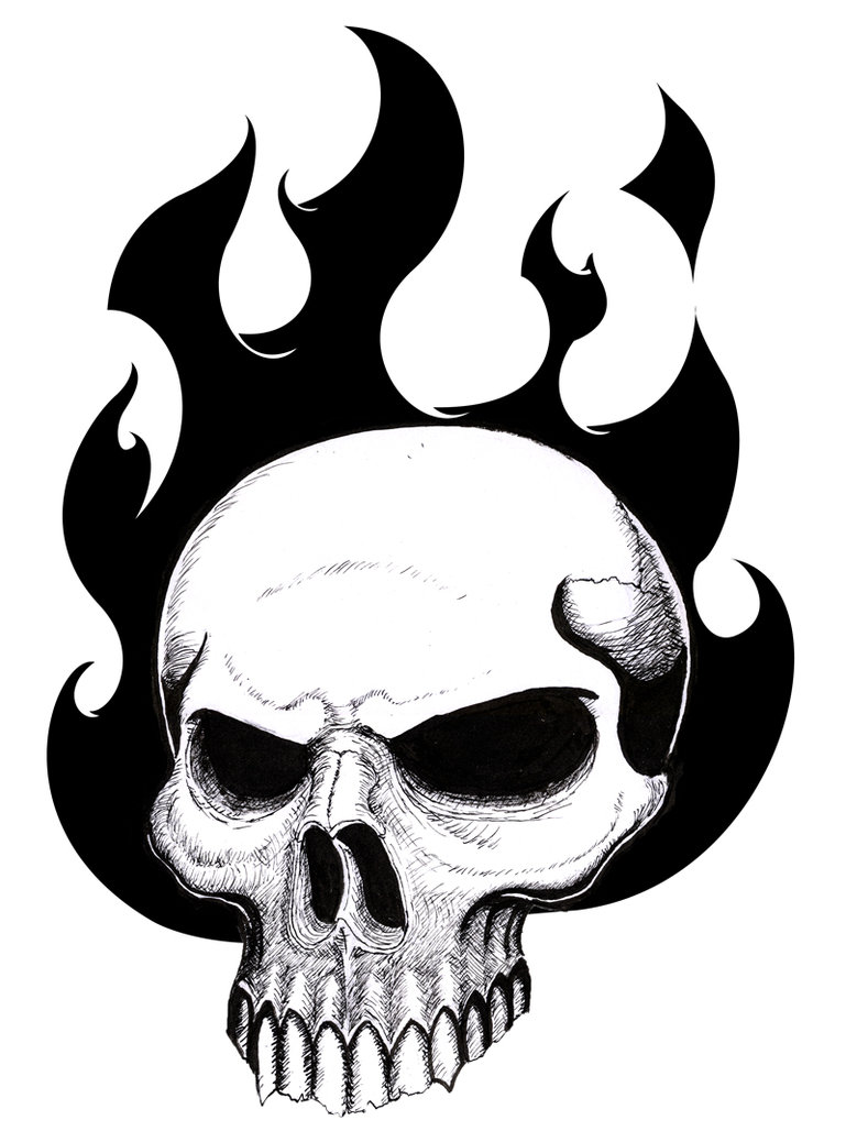 769x1038 Drawings Of Skulls On Fire