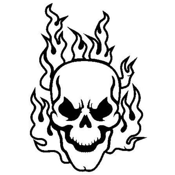 600x600 Fire Skull Coloring Pages