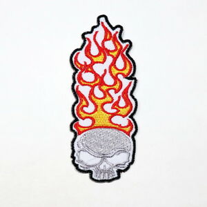 300x300 Flaming Head Fire Skull Retro Rock Punk Motorcycles Biker Clothes