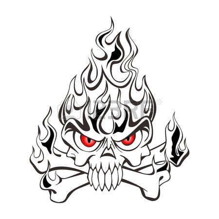 Fire Skull Drawing | Free download on ClipArtMag