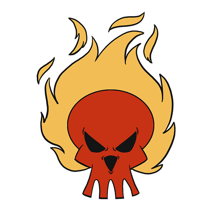 680x678 How To Draw A Flaming Skull