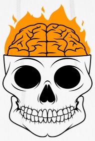 190x281 Niftees Brain On Fire Skull Hoodie
