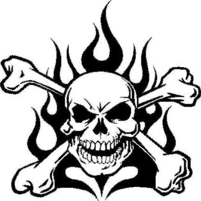 648x648 skull and flames vinyl decalsticker truck car jeep window race