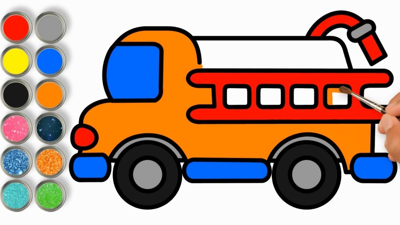 1280x720 Learn Colors For Kids With Fire Truck, School Bus, Ambulance