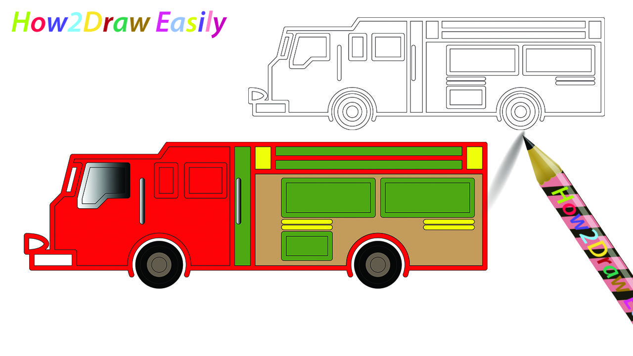 1280x720 Fire Truck Drawing Coloring