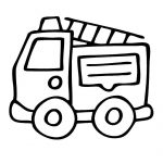 150x150 Fire Truck Coloring Pages Ethicstech Org Line Drawing