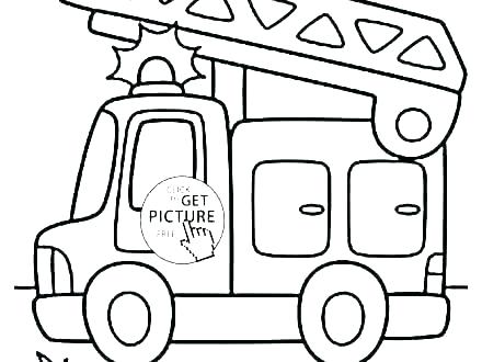 440x330 Fire Truck With Firemen In Action Printable Coloring
