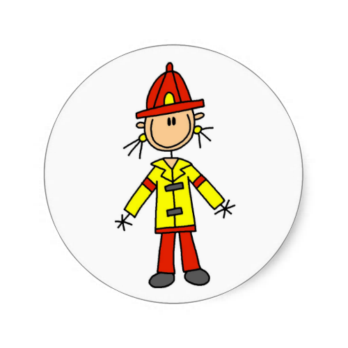 500x500 Stick Figure Firefighter Stickers Stick Figures