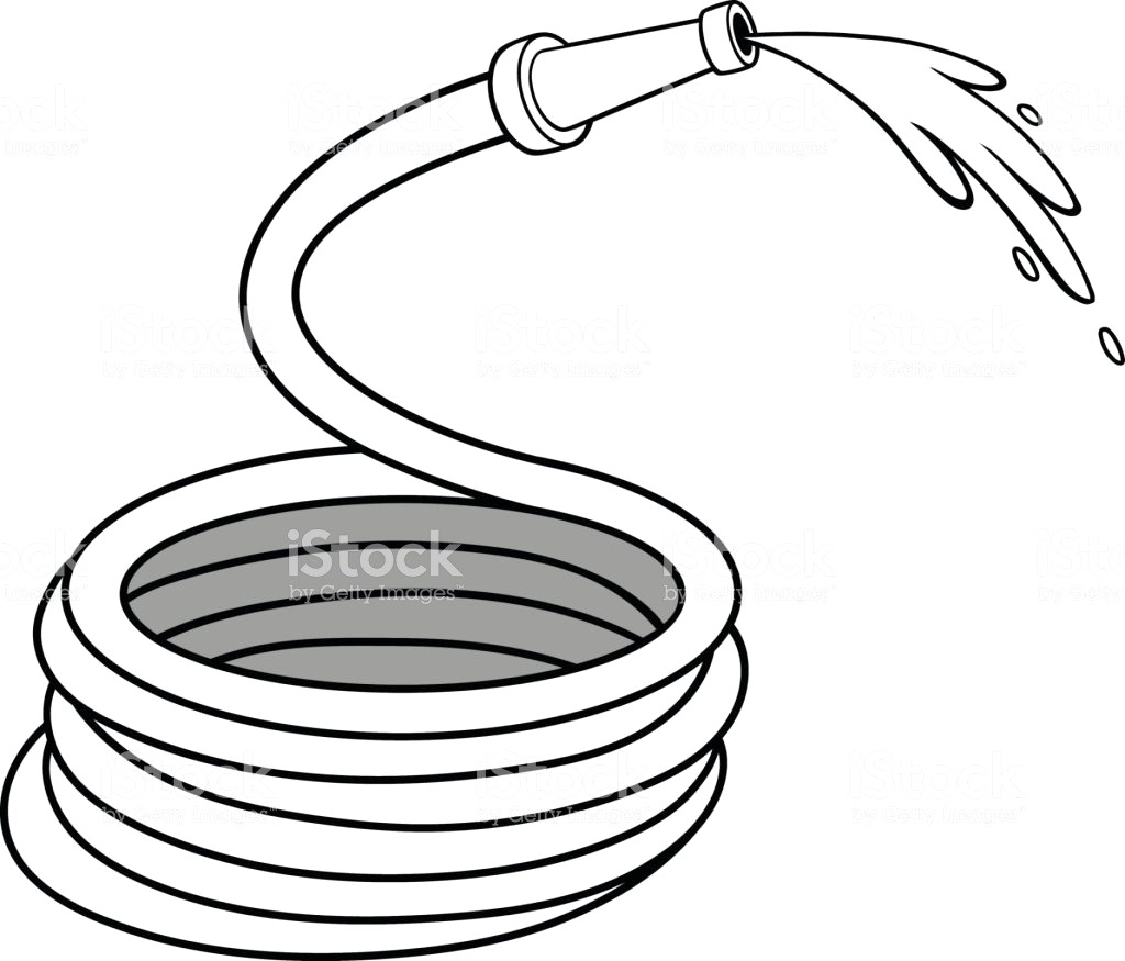 1024x875 Garden Hose Clipart Clipartxtras In Firefighter Black And White