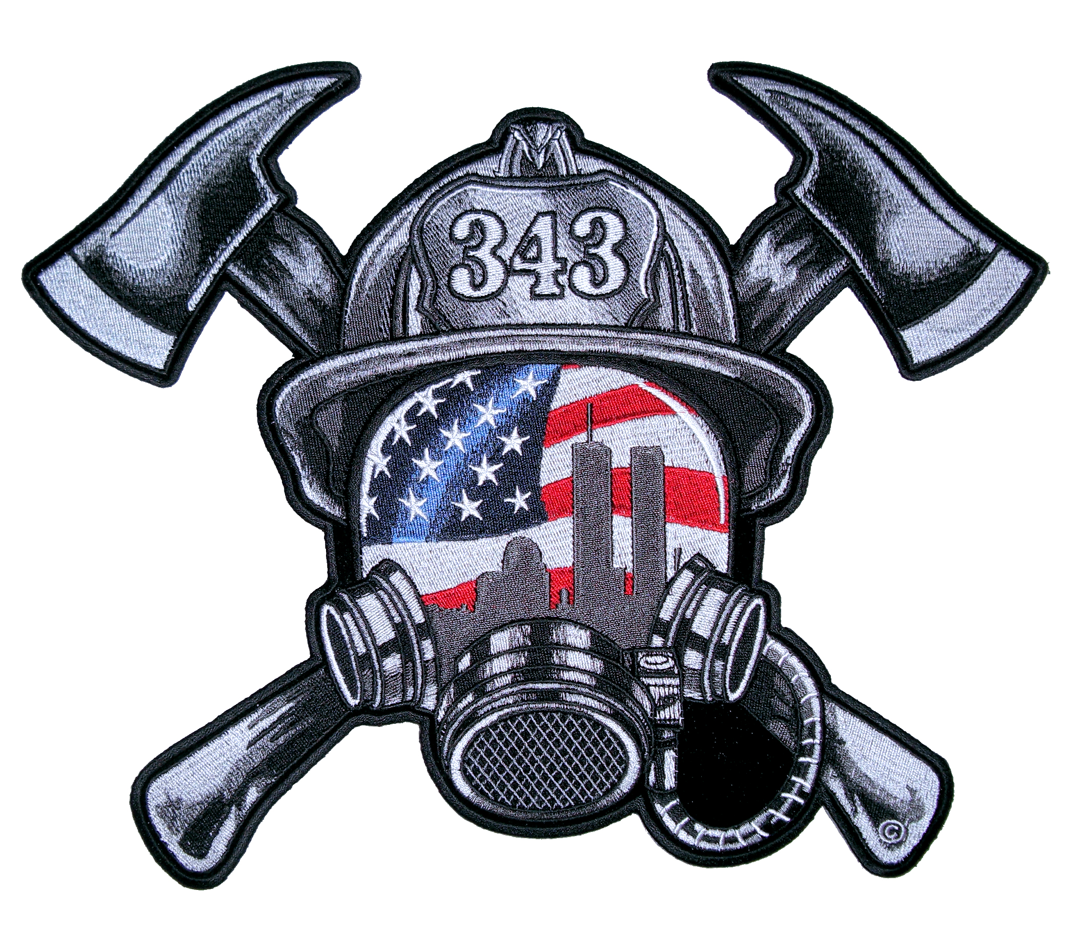 2103x1818 remembering twin towers firefighter helmet patch