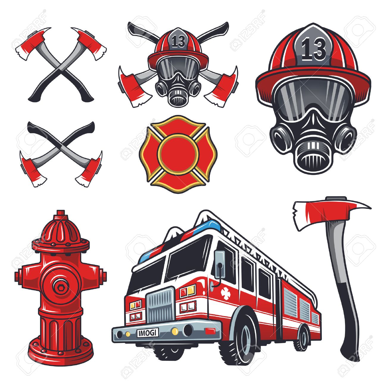 1300x1300 Fire Truck Clipart Firefighter Equipment