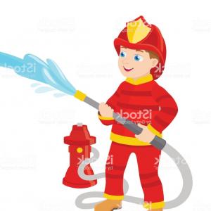 300x300 Silhouette Fireman Vector Draw Fire Hose Black White Drawing