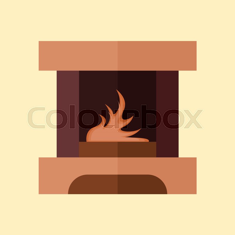 800x800 Simple Fireplace Drawing Vector Stock Vector Colourbox