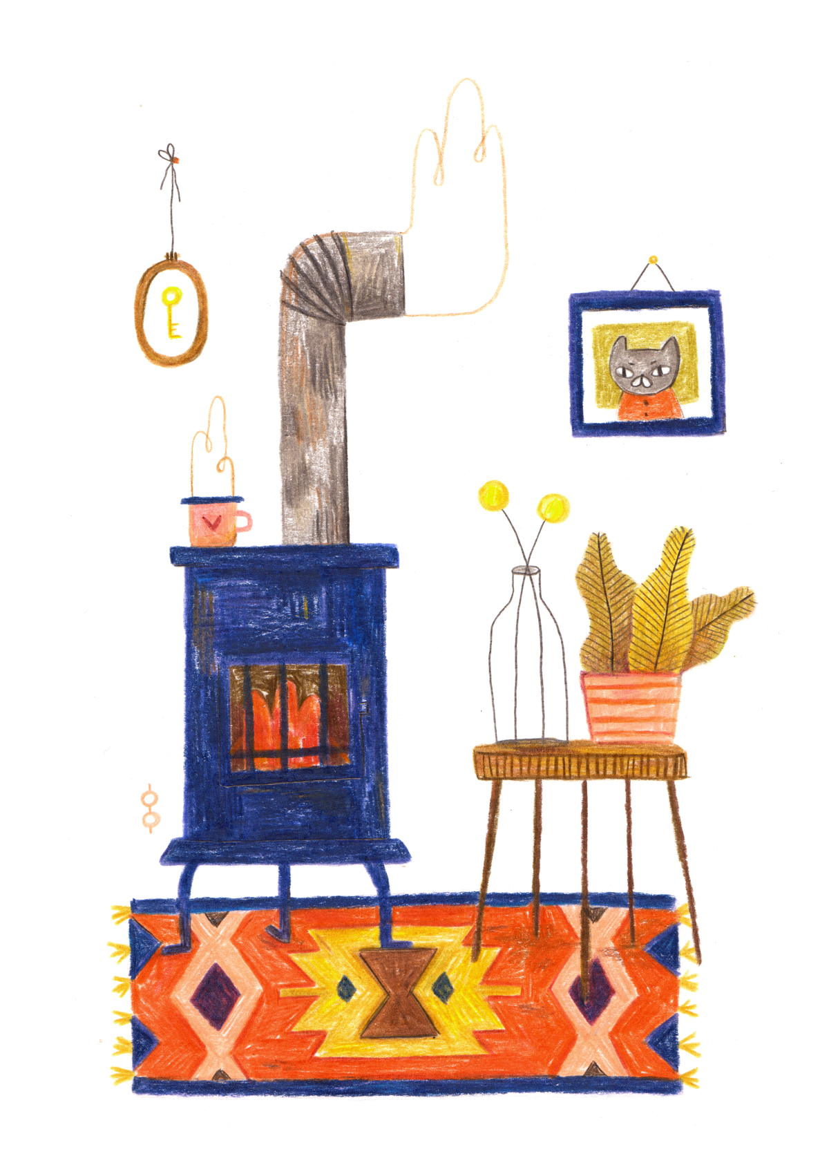 1200x1699 Fireplace Blues Art Inspo Illustration Art, Illustration