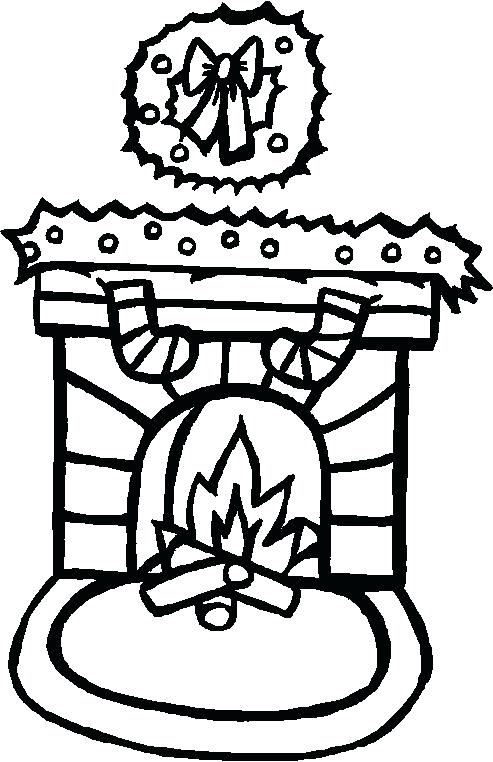 493x762 Fireplace Drawing Winter For Free Download
