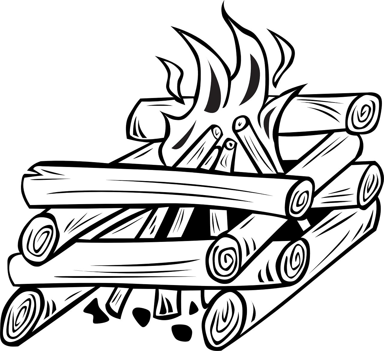 1280x1171 Campfire Firewood Wood Log Png