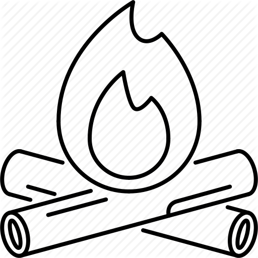 512x512 Drawing, Fire, Campfire, Transparent Png Image Clipart Free Download