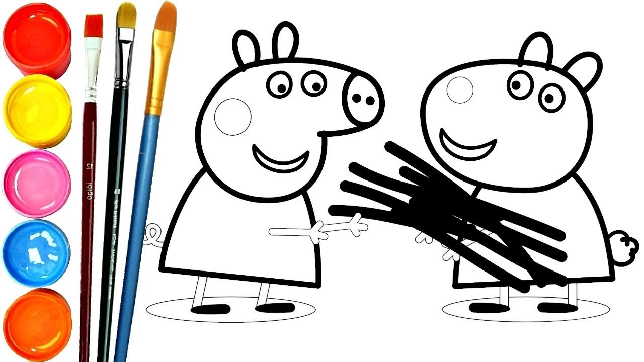 1280x720 Peppa Pig Firewood Peppa Drawing Learn Colors For Kids