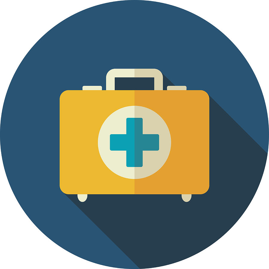 900x900 First Aid Kit Flat Icon Summer Vacation Drawing