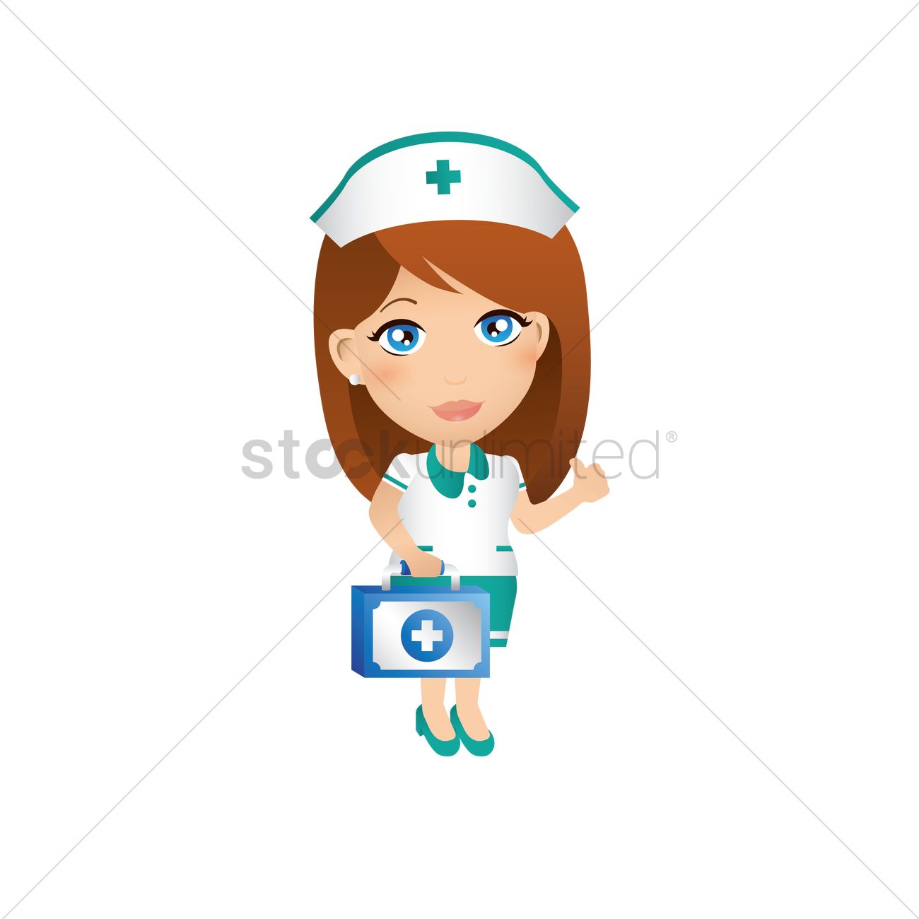 1300x1300 Nurse Holding First Aid Kit Vector Image