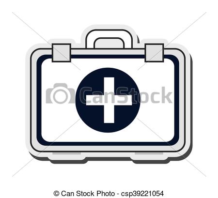 450x409 Simple Flat Design First Aid Kit Icon Vector Illustration