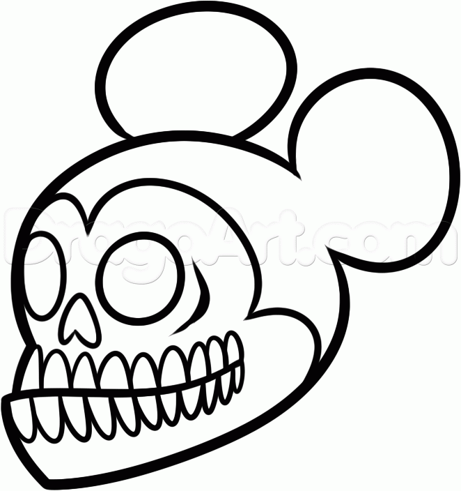 662x704 How To Draw Tattoo Mickey Mouse, Step