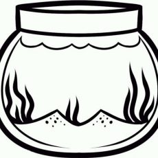 230x230 Fish Bowl Coloring Page