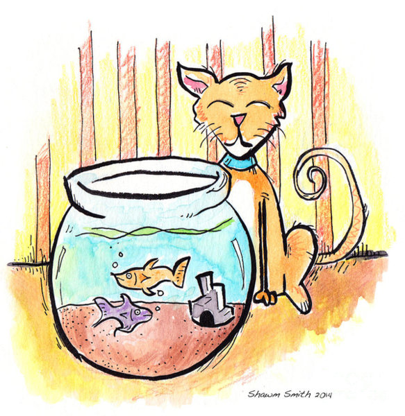 583x600 Fish Bowl Drawings Fine Art America